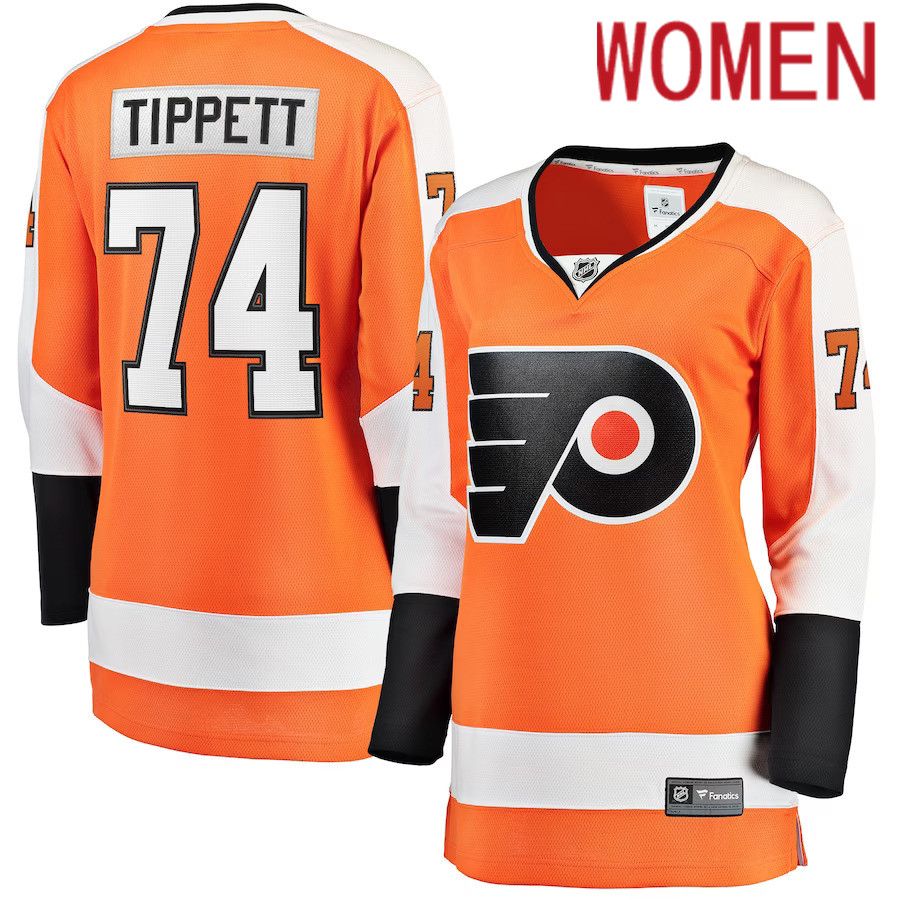 Women Philadelphia Flyers #74 Owen Tippett Fanatics Branded Orange Home Breakaway Player NHL Jersey